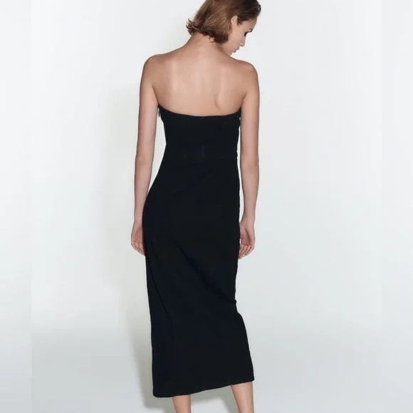 Zara Black ZW Denim Bustier Dress - Picture 13 of 16